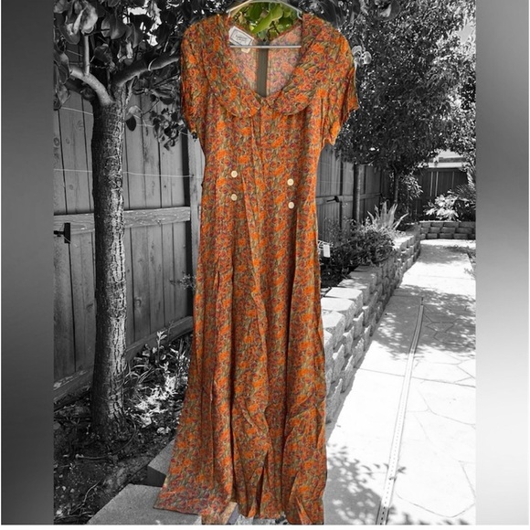 Vintage Pants - 80s Vintage Fantaseas Collection Floral Jumpsuit